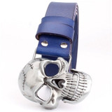 skull head Cowhide leather belt