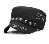 Skulls and rivets newsboy cap