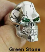 925 sterling silver CZ eyes skull ring