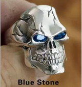 925 sterling silver CZ eyes skull ring