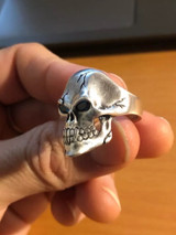 925 sterling silver CZ eyes skull ring