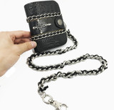 Skull cross rivets wallet with chain