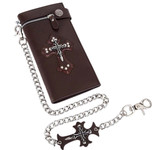 Skull cross long wallet