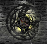 skull head wall clock