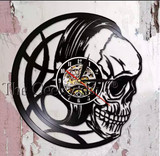 skull head wall clock