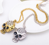 Skull necklace earrings set