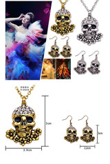 Skull and wings necklace set