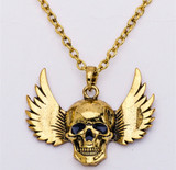 Skull and wings necklace set