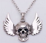 Skull and wings necklace set