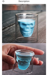 7pcs/set bar set 700ml crystal skull head bottle + 75ml whiskey shot glass