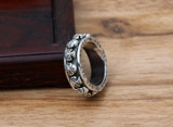 S925 Sterling Silver Skull Blood Ring