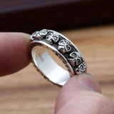 S925 Sterling Silver Skull Blood Ring