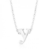 Silvertone Initial Y Pendant (pack of 1 ea)