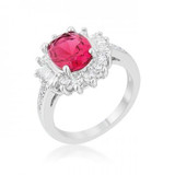 Chrisalee 3ct Aqua Cz Rhodium Classic Ring (size: 08) (pack of 1 ea)