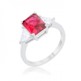 Classic Fuchsia Rhodium Engagement Ring (size: 08) (pack of 1 ea)
