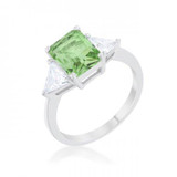 Classic Peridot Rhodium Engagement Ring (size: 05) (pack of 1 ea)