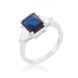 Classic Sapphire Rhodium Engagement Ring (size: 05) (pack of 1 ea)