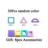 Macaron pink block magnetic designer building set model and construction toy plastic magnetic block educational Gifts toy