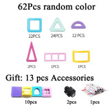 Macaron pink block magnetic designer building set model and construction toy plastic magnetic block educational Gifts toy