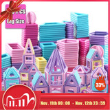 House Building Blocks Toys, Summer Pool Party Toy Building Set,  119PCS Big Size Magnetic Designer Construction Set Model & Building Toy. Magnets Magnetic Blocks Educational Toys For Children