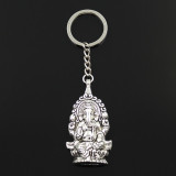 New Fashion Keychain 62x32mm Ganesha buddha elephant Pendants DIY Men Jewelry Car Key Chain Ring Holder Souvenir For Gift
