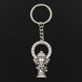 New Fashion Keychain 50x28mm Ganesha buddha elephant Pendants DIY Men Jewelry Car Key Chain Ring Holder Souvenir For Gift