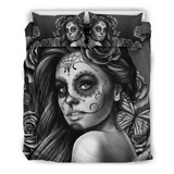 Bedding Set Calavera (Gray on Beige)