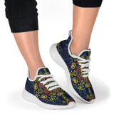 Glowing Rasta Mandala Mesh Knit Sneakers