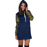 Navy and Gold Bandana Hoodie Dress