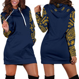 Navy and Gold Bandana Hoodie Dress