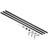 Umbra 245976-111 Cappa Brushed Black Curtain Rod  Modern Curtain Rod Extends from 66 to 120 Inches and Includes Matching Finials, Brackets and Hardware, 1-Inch Diameter Drapery Rod