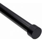 Umbra 245976-111 Cappa Brushed Black Curtain Rod  Modern Curtain Rod Extends from 66 to 120 Inches and Includes Matching Finials, Brackets and Hardware, 1-Inch Diameter Drapery Rod