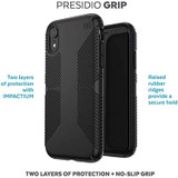 Speck Products Presidio Grip iPhone XR Case, Black/Black