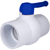 Midline Valve PVC Ball Valve Blue T-Handle for Potable Water 4 in. Solvent Connections White Plastic (487T400)