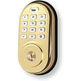 Yale Security Living Keyless Push Button Deadbolt in Polished Brass (Standalone)