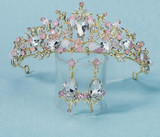 Crystal Tiara Crown Earring Set Bridal Wedding Hair Accessories