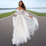Off Shoulder Boho Beach Princess Wedding Bridal Gowns Plus Sizes