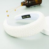 15 Colors Gorgeous Full Pearl Padded Baroque Headbands Luxury Beaded Hairbands