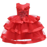 Elegant Flower Girls Princess Tutu Dress For Birthday Wedding Performance Party