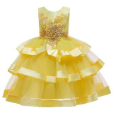 Elegant Flower Girls Princess Tutu Dress For Birthday Wedding Performance Party
