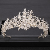 Trendy Handmade  Baroque Rhinestone Pearl Crystal Wedding Bridal Crown Hair Accessory Trendy Handmade  Baroque Rhinestone Pearl Crystal Wedding Bridal Crown Hair Accessory