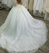 Princess Ball Gown Wedding Dress With Lace Applique