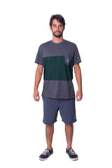 LM-TS093 T-shirt Combinada Gris Verde