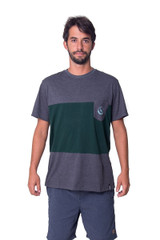 LM-TS093 T-shirt Combinada Gris Verde