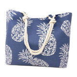 Pineapple Print Beach Rope Tote Bag
