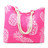 Pineapple Print Beach Rope Tote Bag