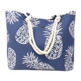 Pineapple Print Beach Rope Tote Bag