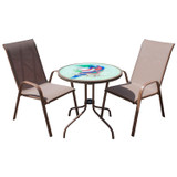 Café 3 PC Parrot & Hat High Back Sling Bistro Set