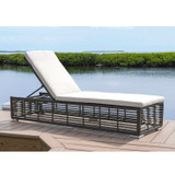 Graphite Chaise Lounge with Wheels and Cushion