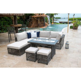 Graphite Rectangular High Coffee Table with Frost Glass
